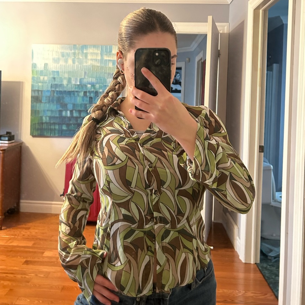 Mexx hippie style green blouse